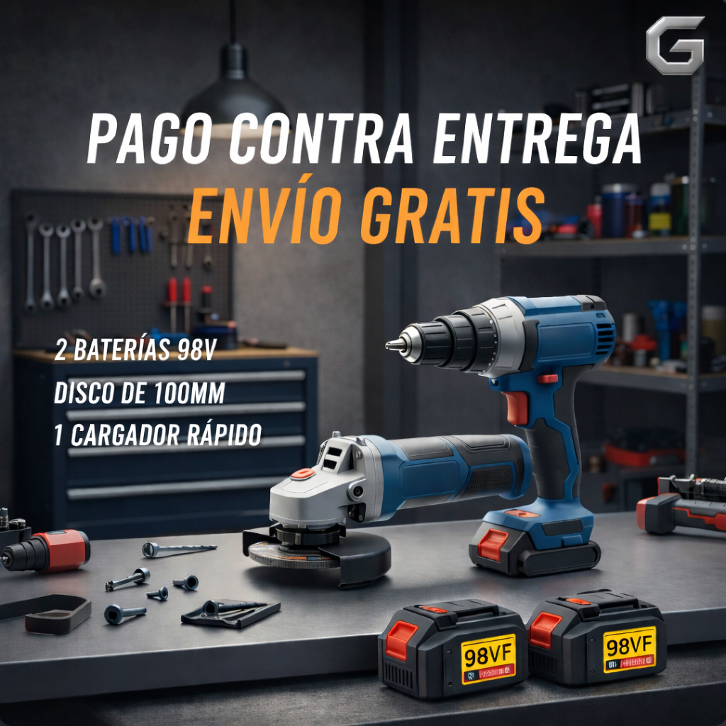 Mini Amoladora + Taladro De Impacto 2x1